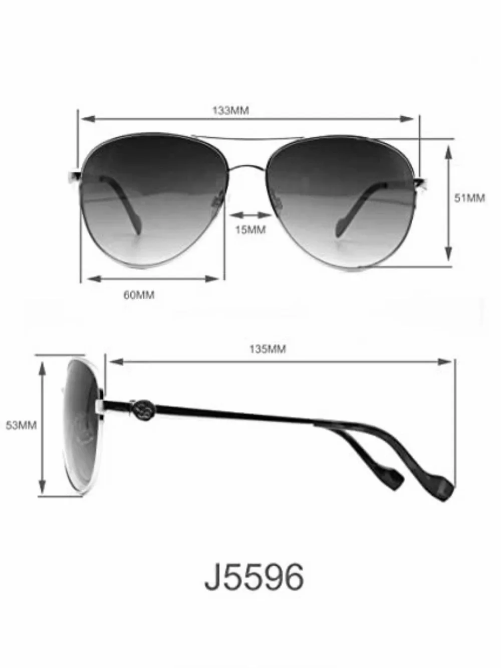 Jessica Simpson J5596 Classic Metal Aviator Sunglasses Rose Gold/Blue
